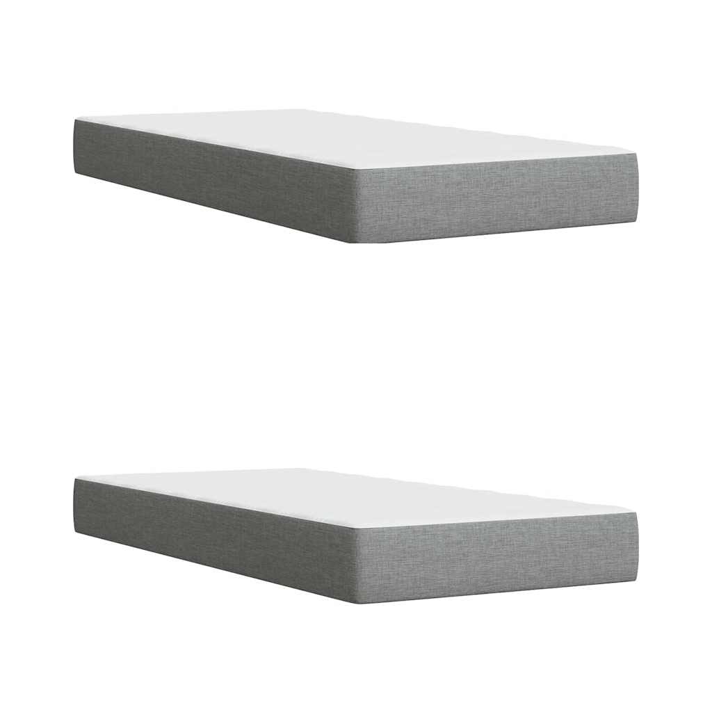 Sommier à lattes de lit avec matelas Gris clair 200x200cm Tissu - XIOS