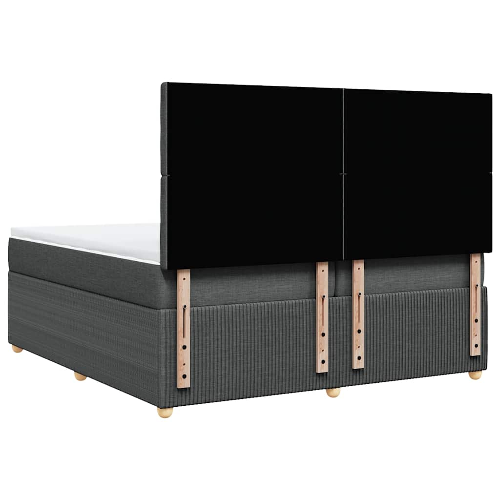Sommier à lattes de lit avec matelas Gris foncé 200x200cm Tissu - XIOS