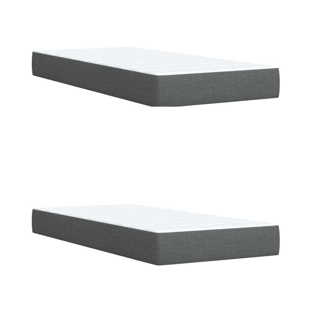 Sommier à lattes de lit avec matelas Gris foncé 200x200cm Tissu - XIOS