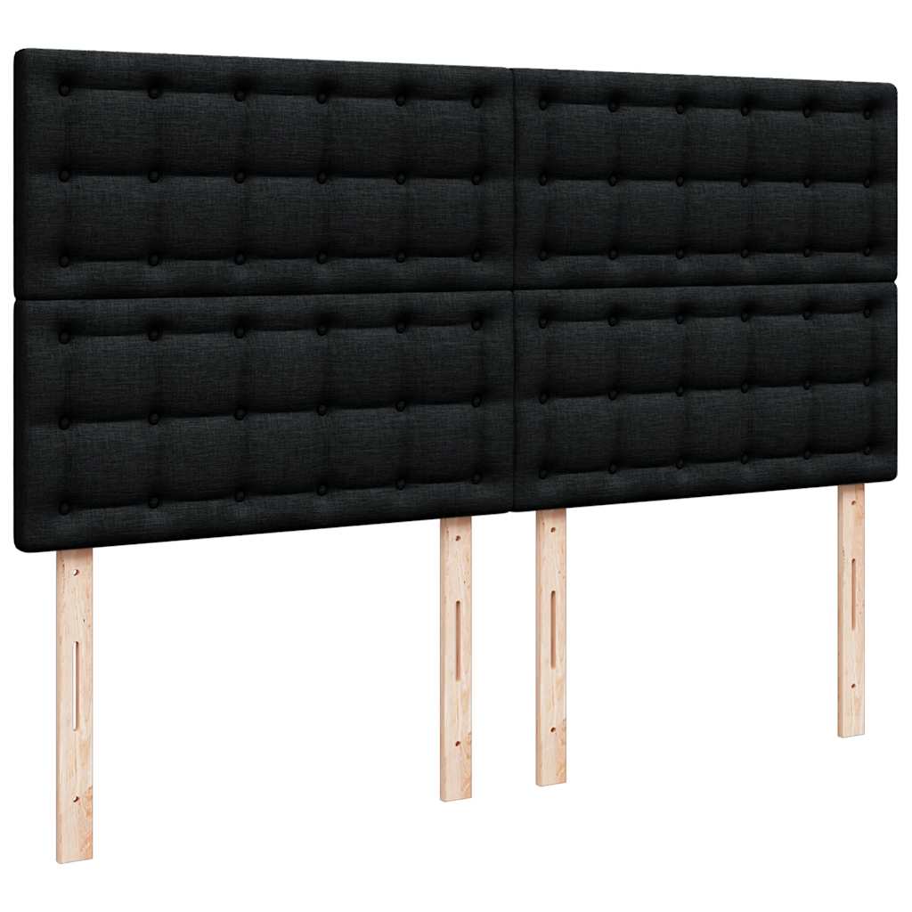 Sommier à lattes de lit avec matelas Noir 200x200 cm Tissu - XIOS