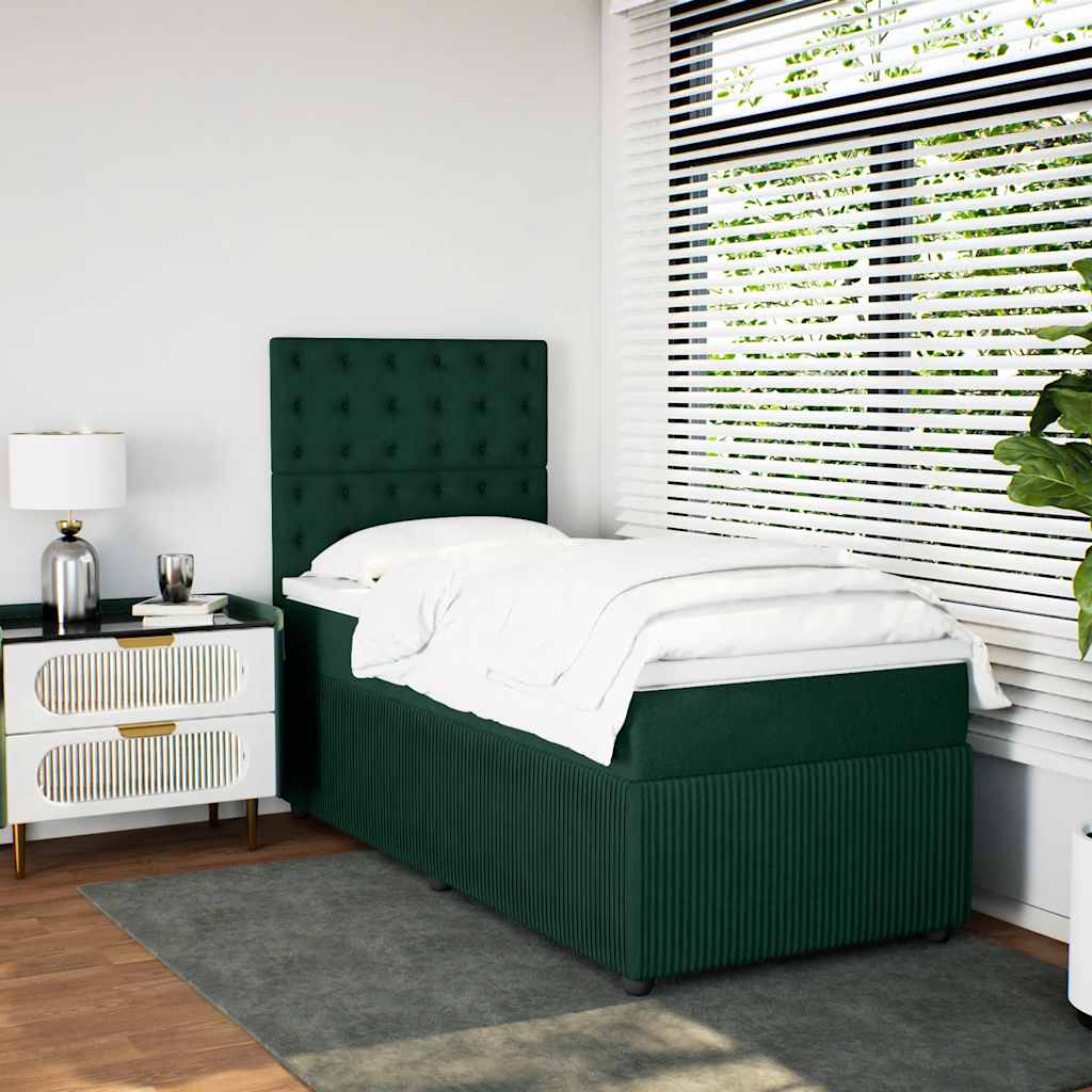 Sommier à lattes de lit et matelas Vert foncé 80x200 cm Velours - XIOS