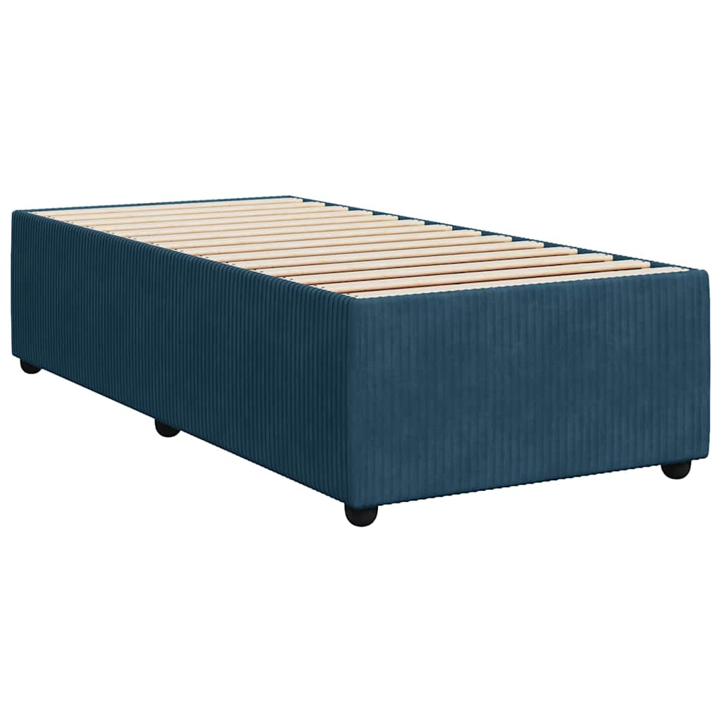 Sommier à lattes de lit avec matelas bleu 80x200 cm velours - XIOS