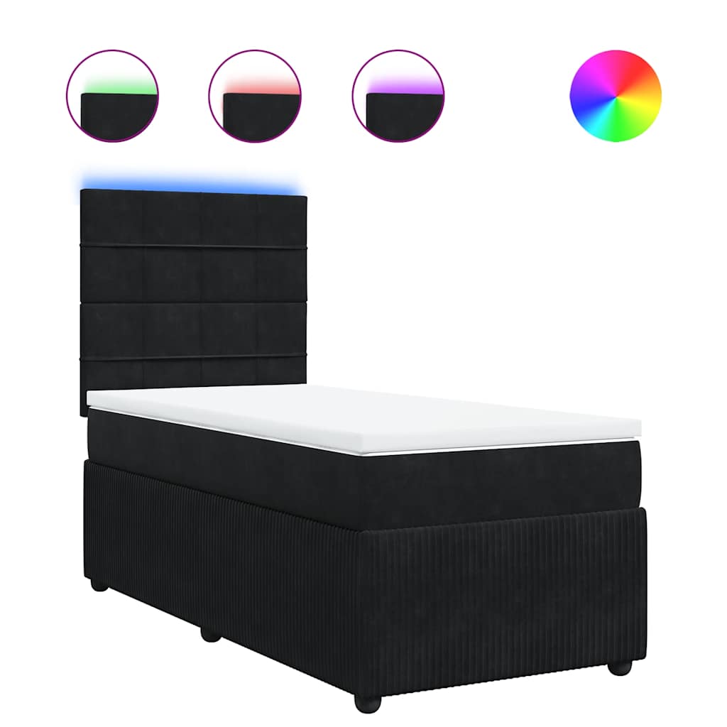 Sommier à lattes de lit avec matelas Noir 90x190 cm Velours - XIOS