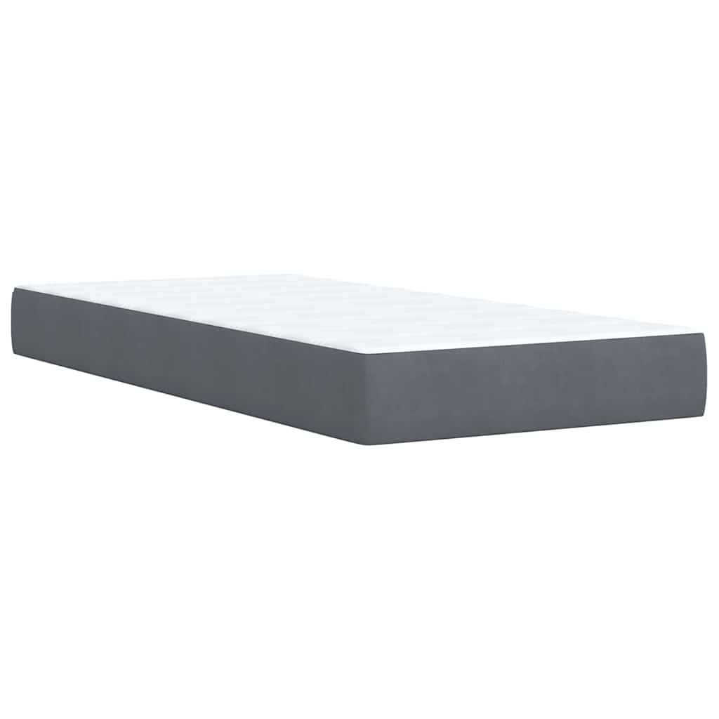 Sommier à lattes de lit et matelas Gris foncé 90x190 cm Velours - XIOS