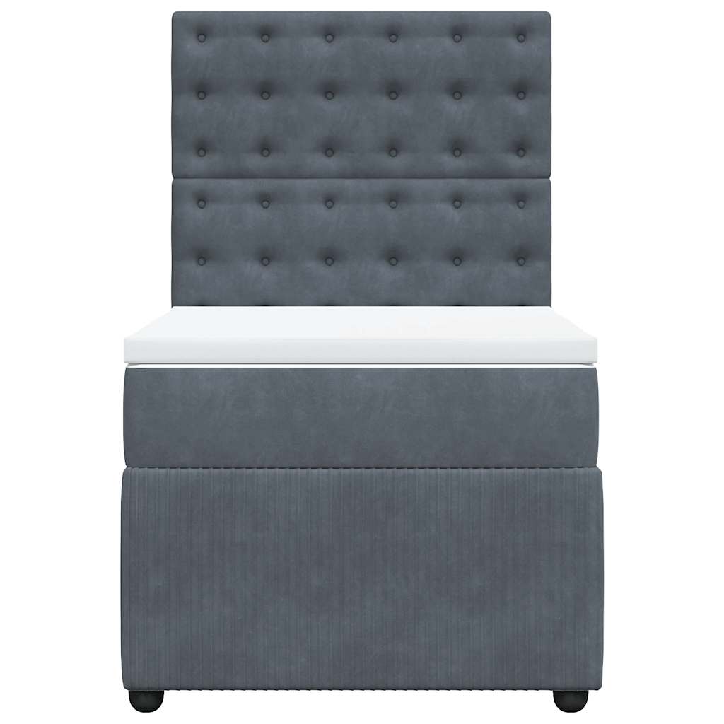Sommier à lattes de lit et matelas Gris foncé 90x190 cm Velours - XIOS