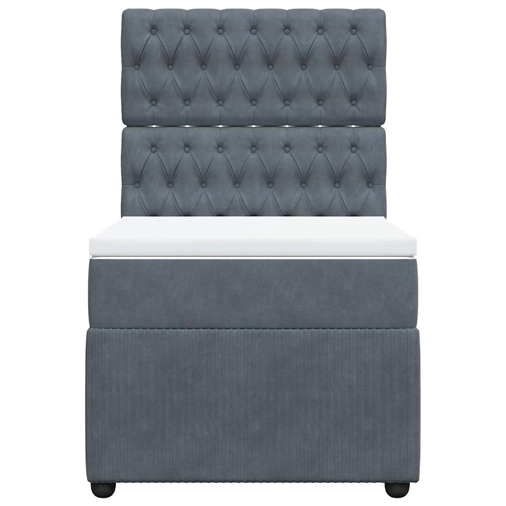 Sommier à lattes de lit et matelas Gris foncé 90x200 cm Velours - XIOS