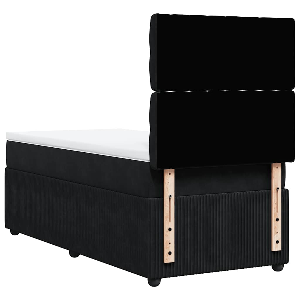 Sommier à lattes de lit avec matelas Noir 90x200 cm Velours - XIOS