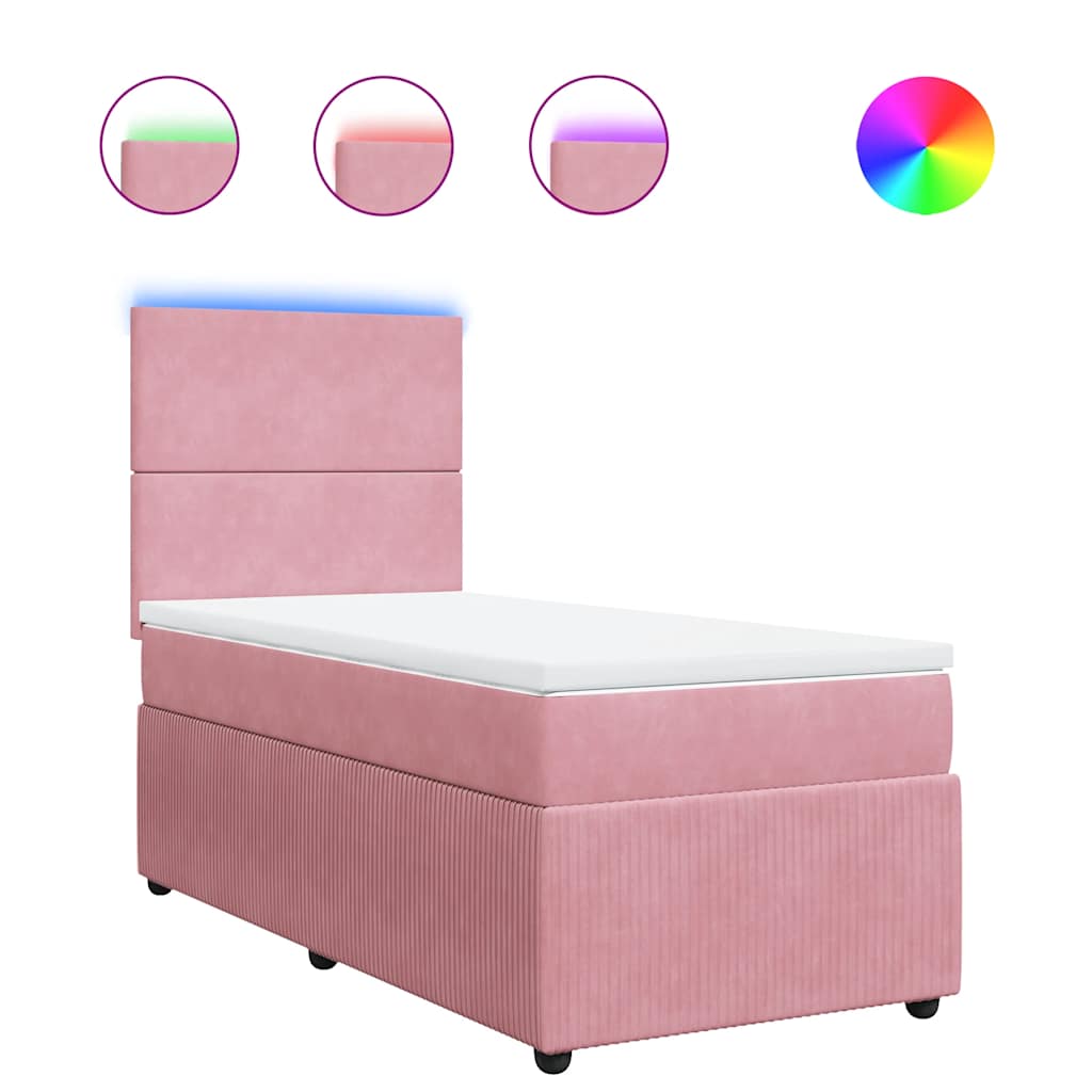 Sommier à lattes de lit avec matelas Rose 100x200 cm Velours - XIOS