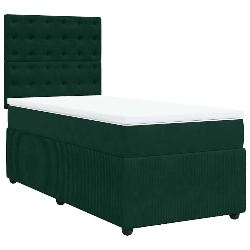 Sommier à lattes de lit avec matelas Vert foncé 100x200 cm - XIOS