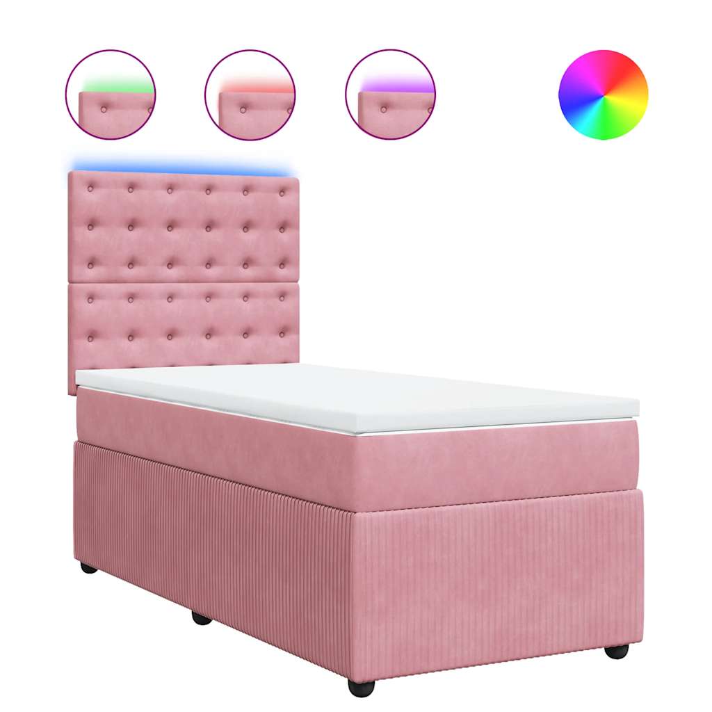 Sommier à lattes de lit avec matelas Rose 100x200 cm Velours - XIOS