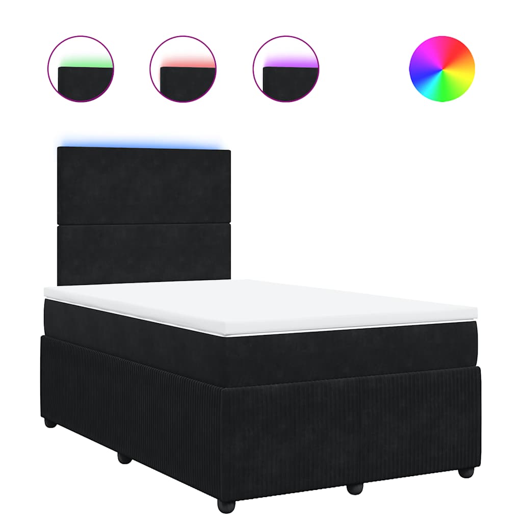 Sommier à lattes de lit avec matelas noir 120x190 cm velours - XIOS