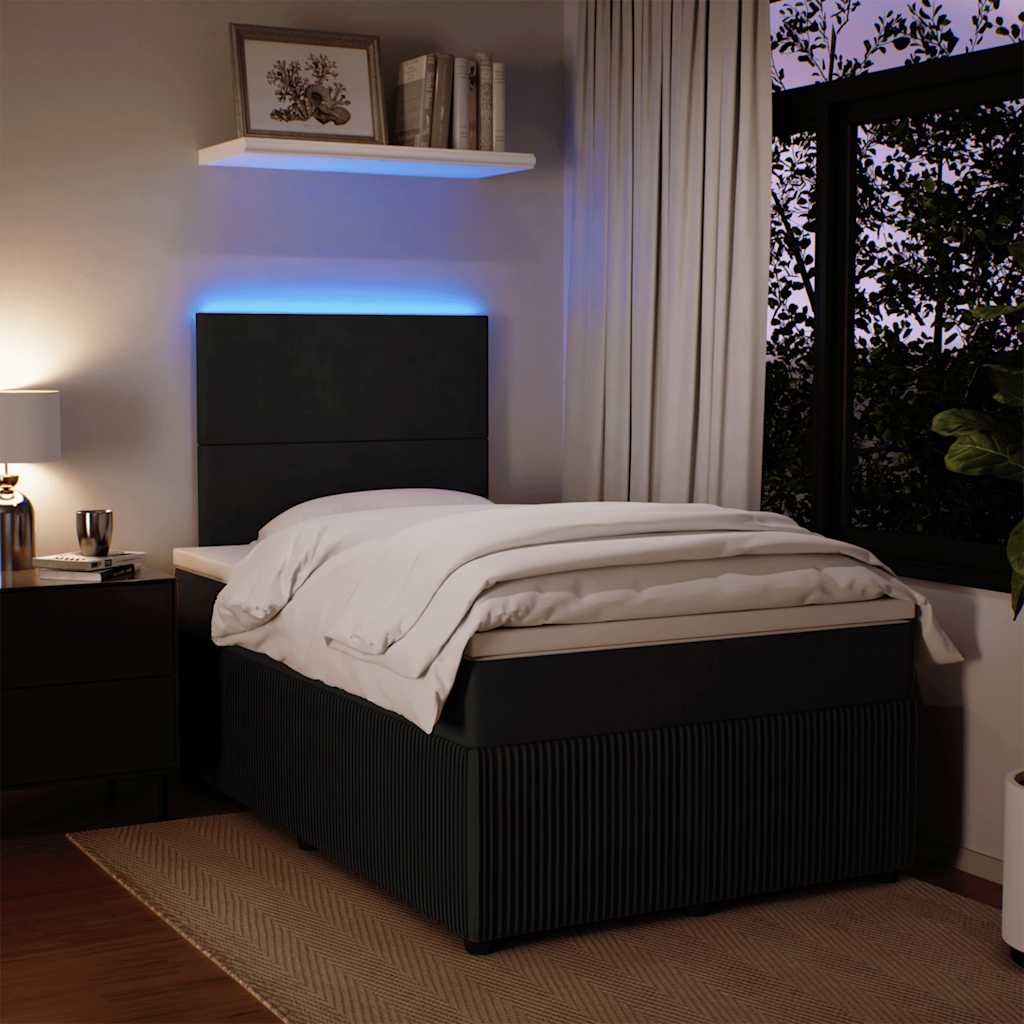 Sommier à lattes de lit avec matelas noir 120x190 cm velours - XIOS