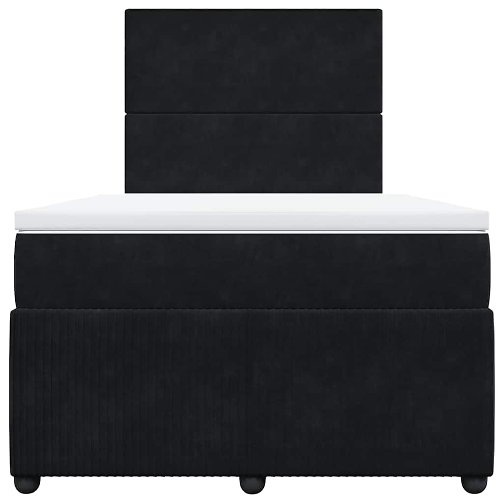 Sommier à lattes de lit avec matelas noir 120x190 cm velours - XIOS