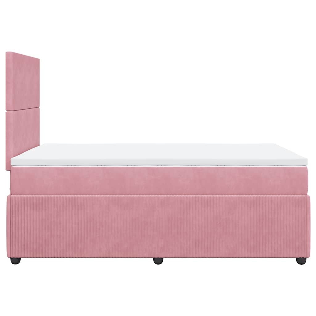 Sommier à lattes de lit avec matelas rose 120x190 cm velours - XIOS