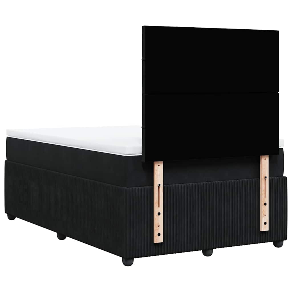 Sommier à lattes de lit avec matelas noir 120x190 cm velours - XIOS