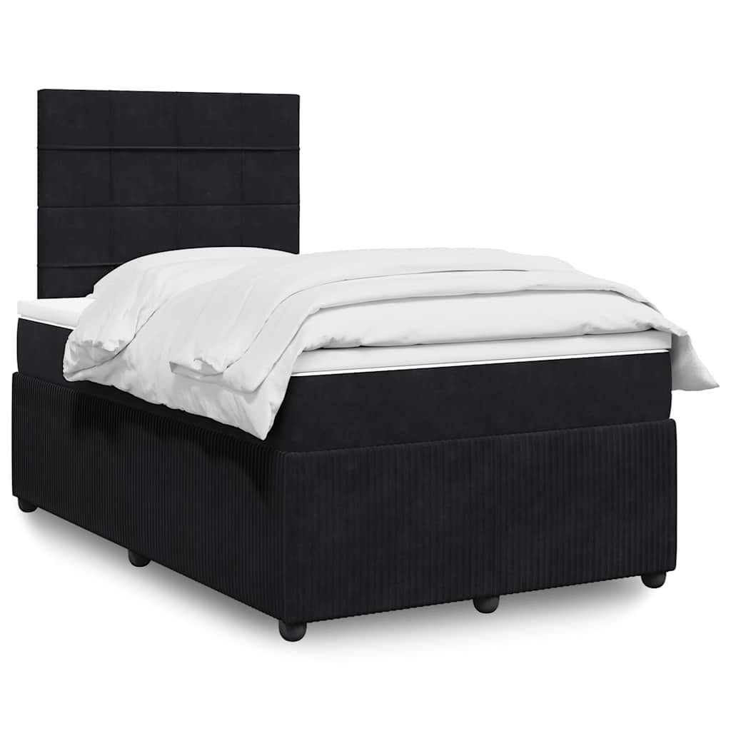 Sommier à lattes de lit avec matelas noir 120x190 cm velours - XIOS