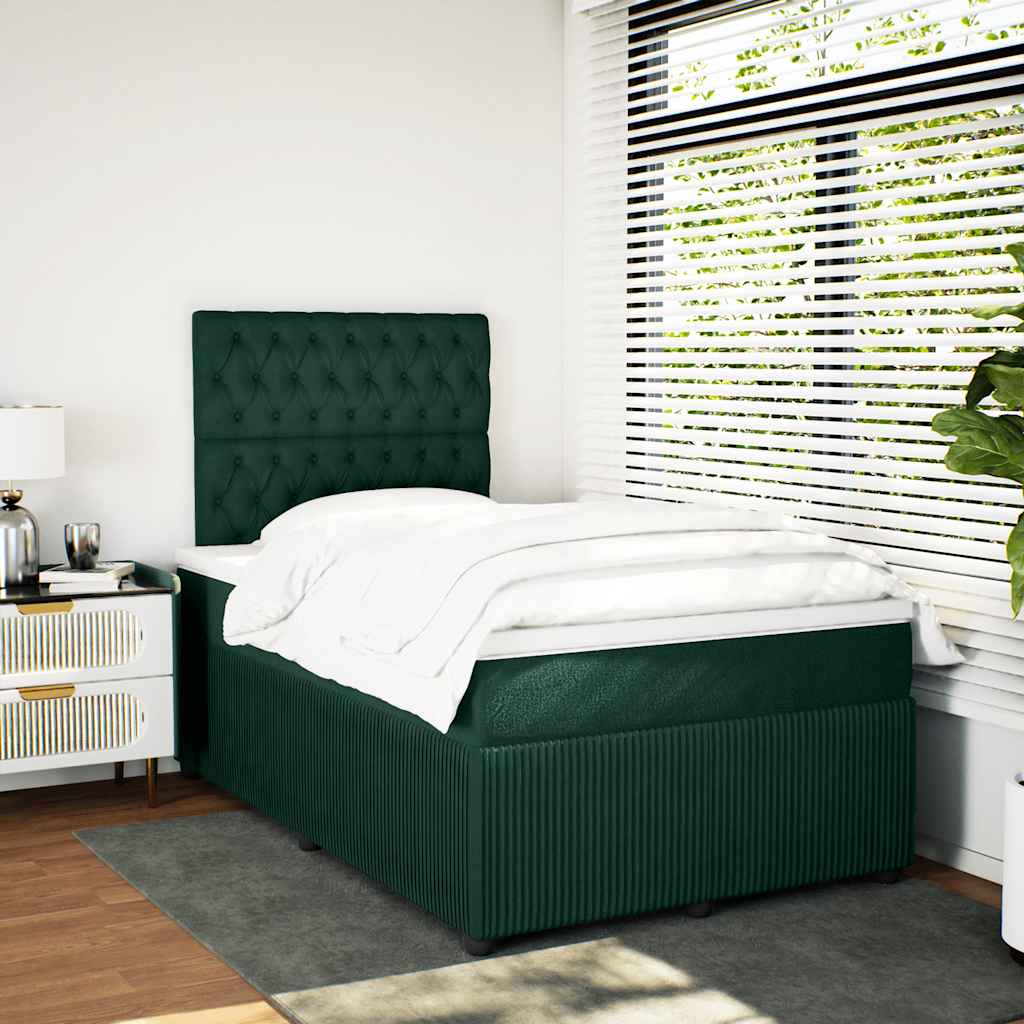 Sommier à lattes de lit avec matelas vert foncé 120x190 cm - XIOS