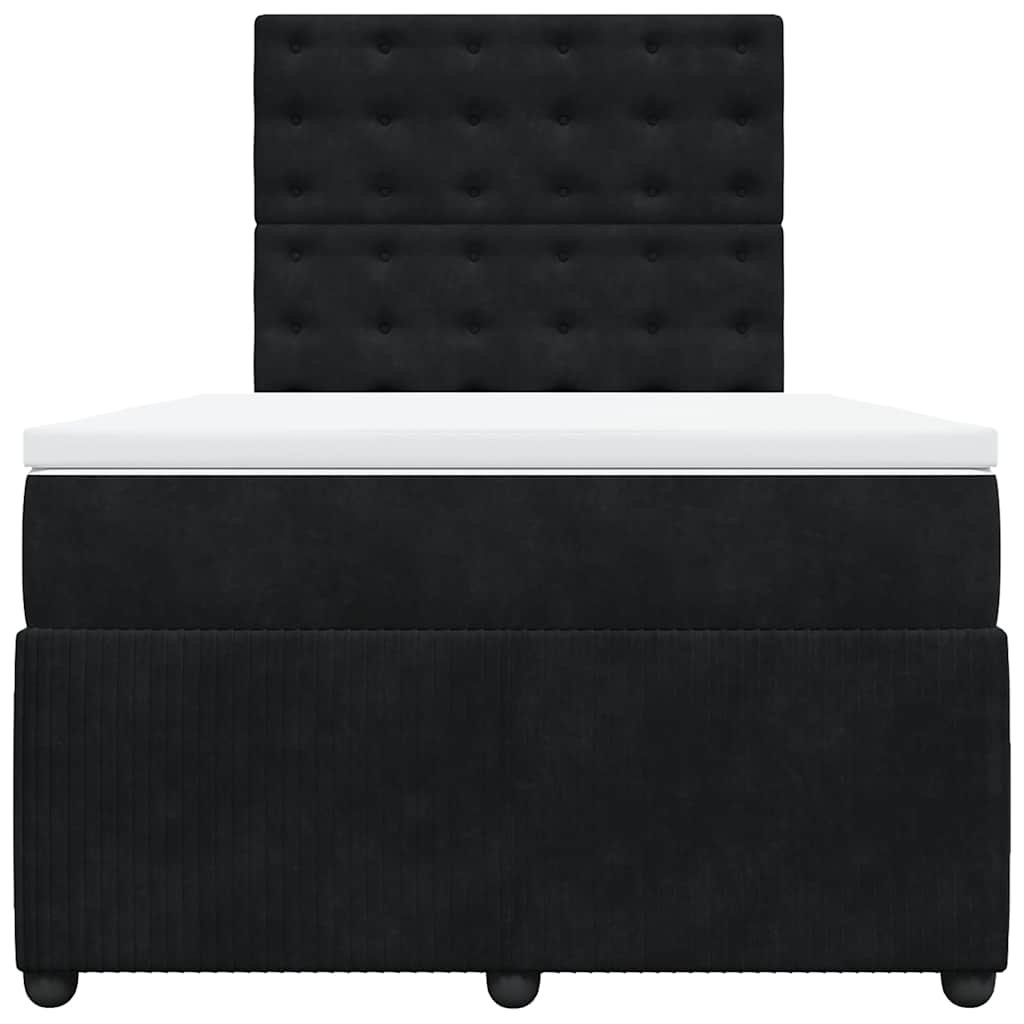 Sommier à lattes de lit avec matelas noir 120x190 cm velours - XIOS