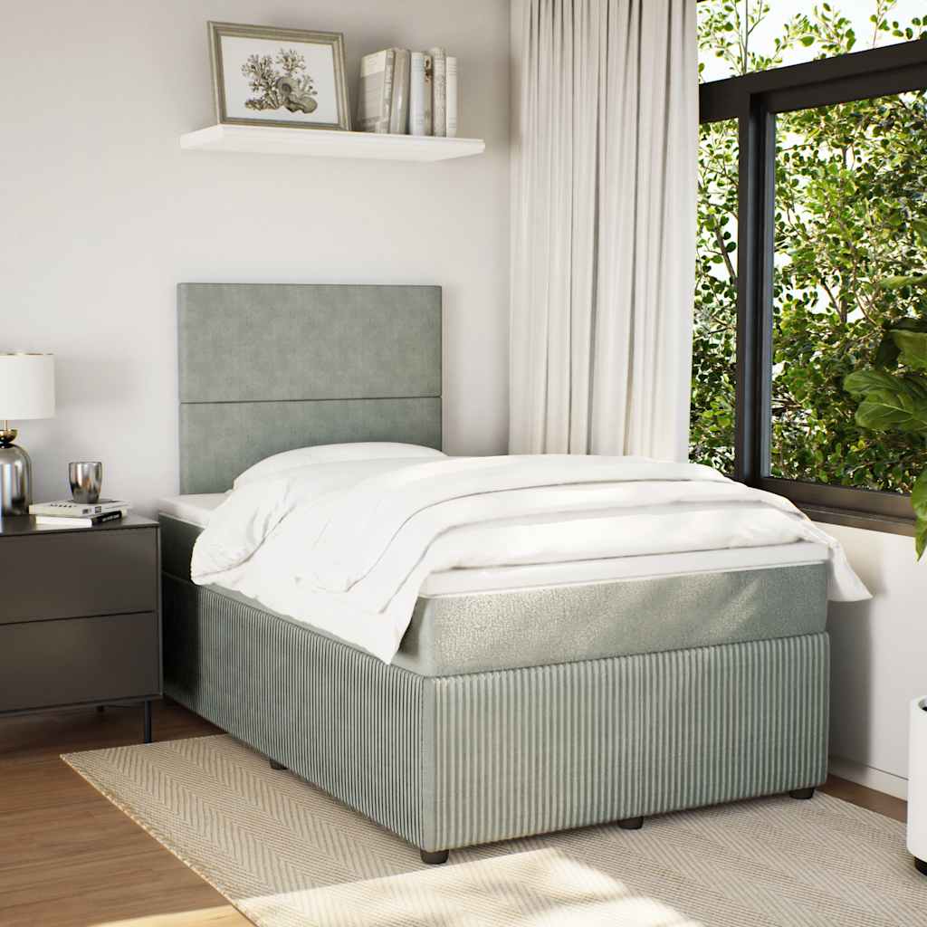 Sommier à lattes de lit et matelas Gris clair 120x200cm Velours - XIOS