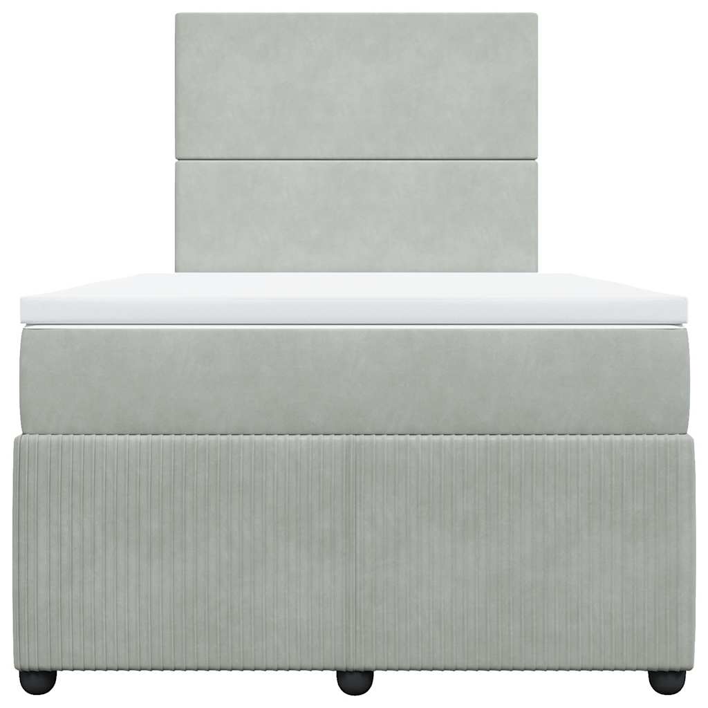 Sommier à lattes de lit et matelas Gris clair 120x200cm Velours - XIOS