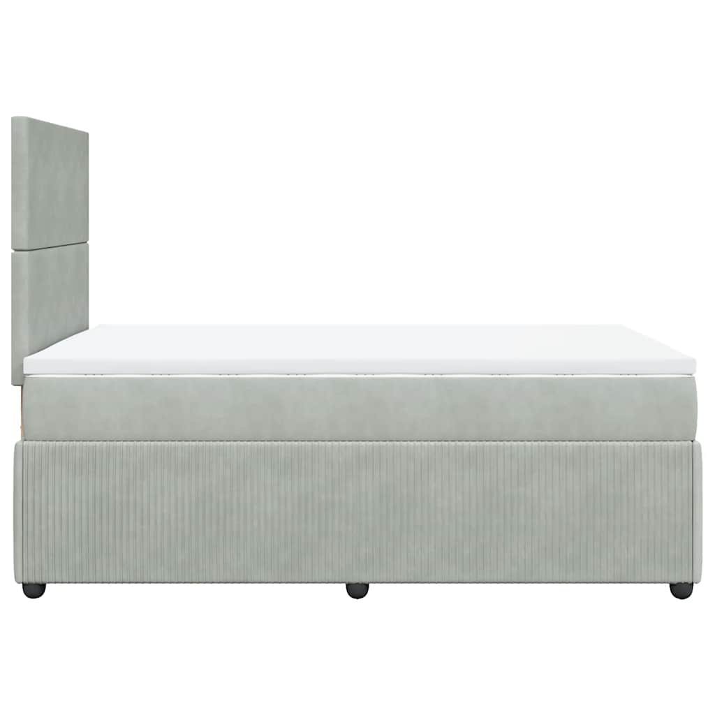 Sommier à lattes de lit et matelas Gris clair 120x200cm Velours - XIOS