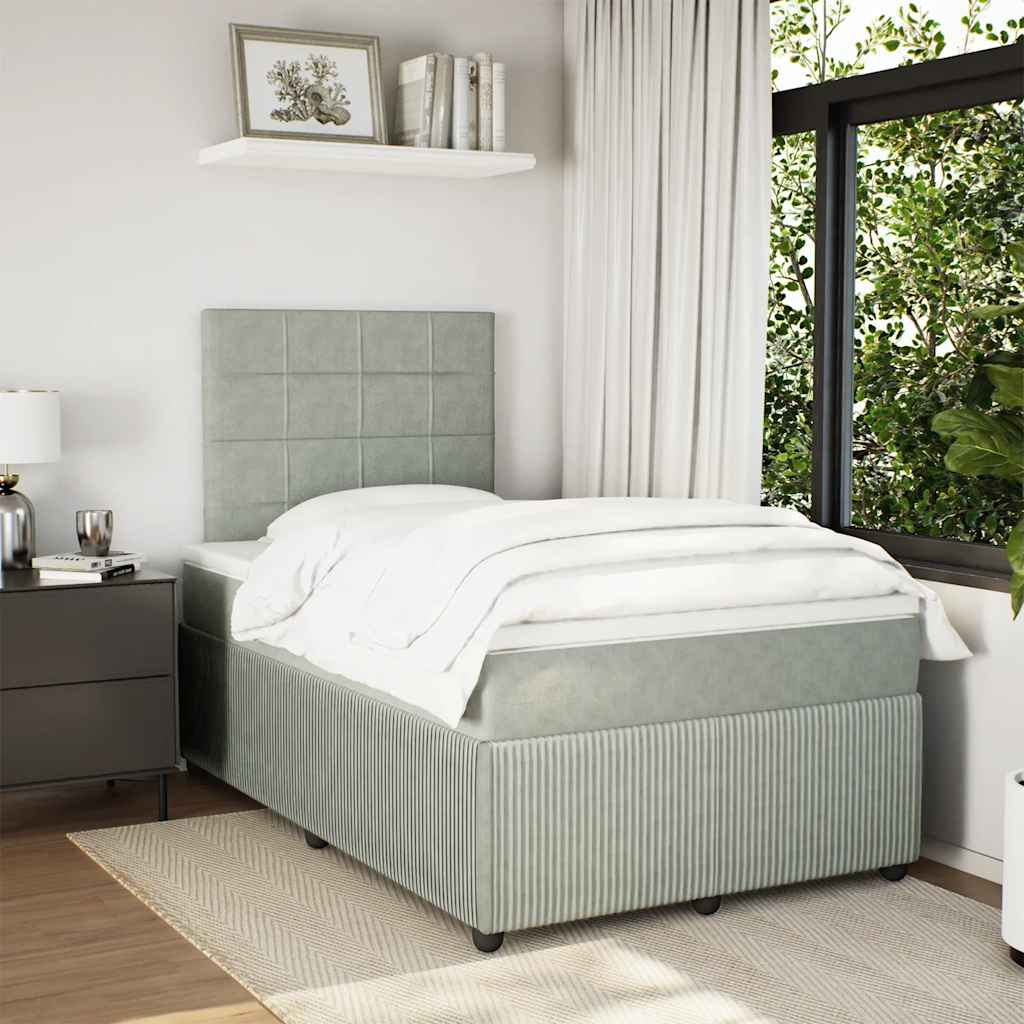 Sommier à lattes de lit et matelas Gris clair 120x200cm Velours - XIOS