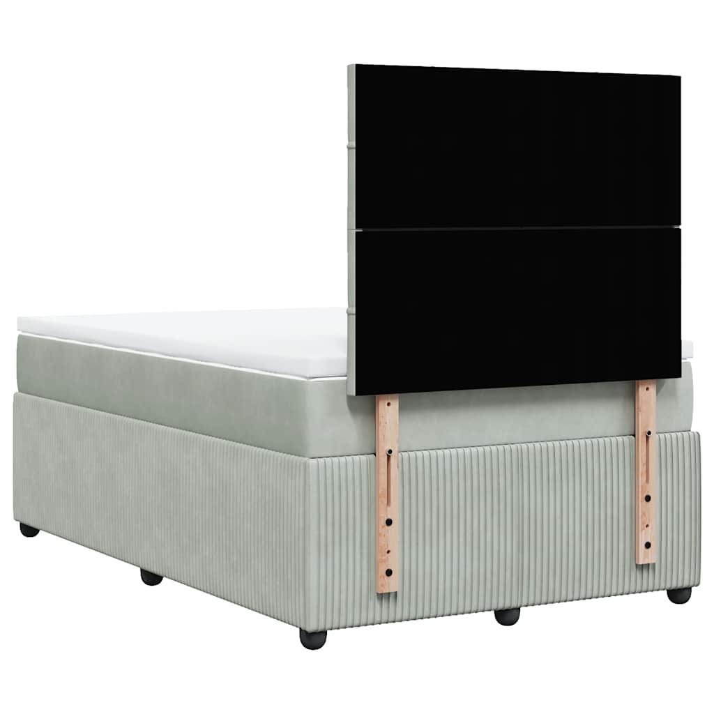 Sommier à lattes de lit et matelas Gris clair 120x200cm Velours - XIOS