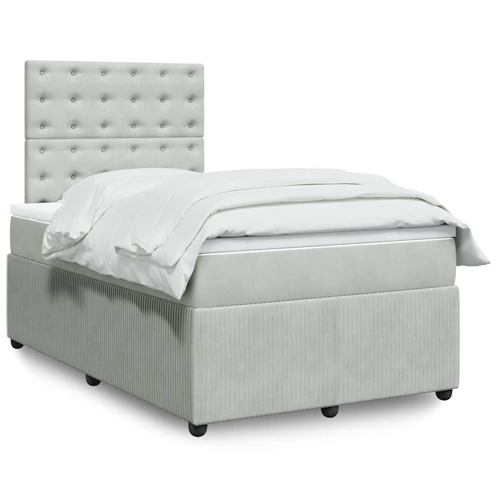Sommier à lattes de lit et matelas Gris clair 120x200cm Velours - XIOS