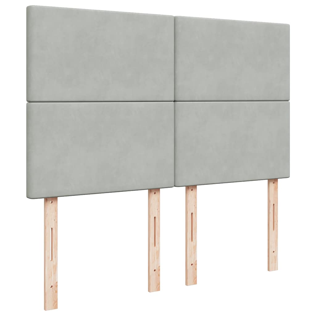 Sommier à lattes de lit et matelas Gris clair 140x190cm Velours - XIOS