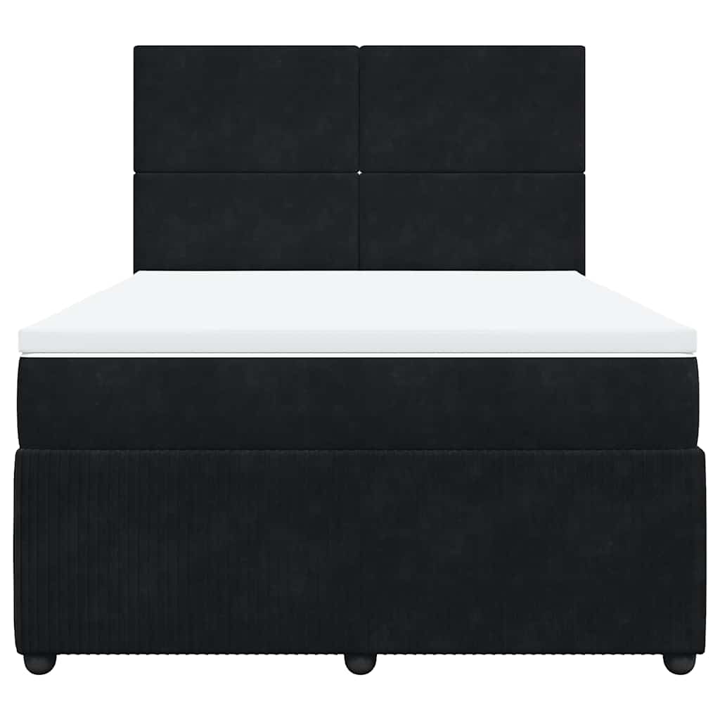Sommier à lattes de lit avec matelas Noir 140x190 cm Velours - XIOS
