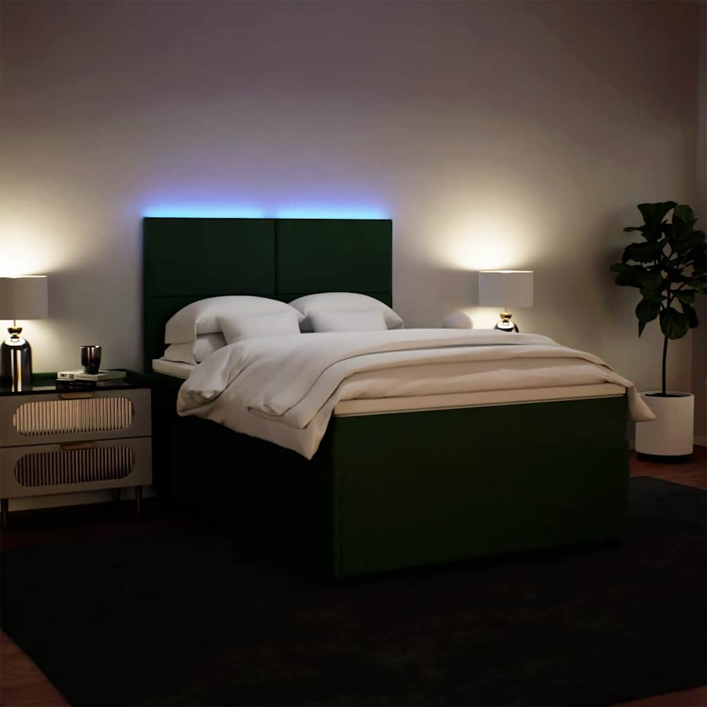Sommier à lattes de lit et matelas Vert foncé 140x190cm Velours - XIOS