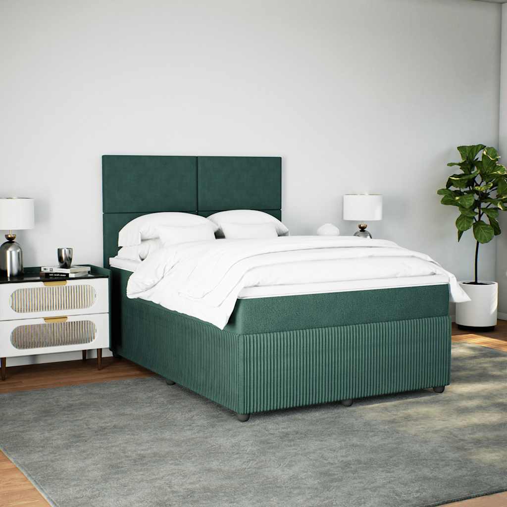 Sommier à lattes de lit et matelas Vert foncé 140x190cm Velours - XIOS