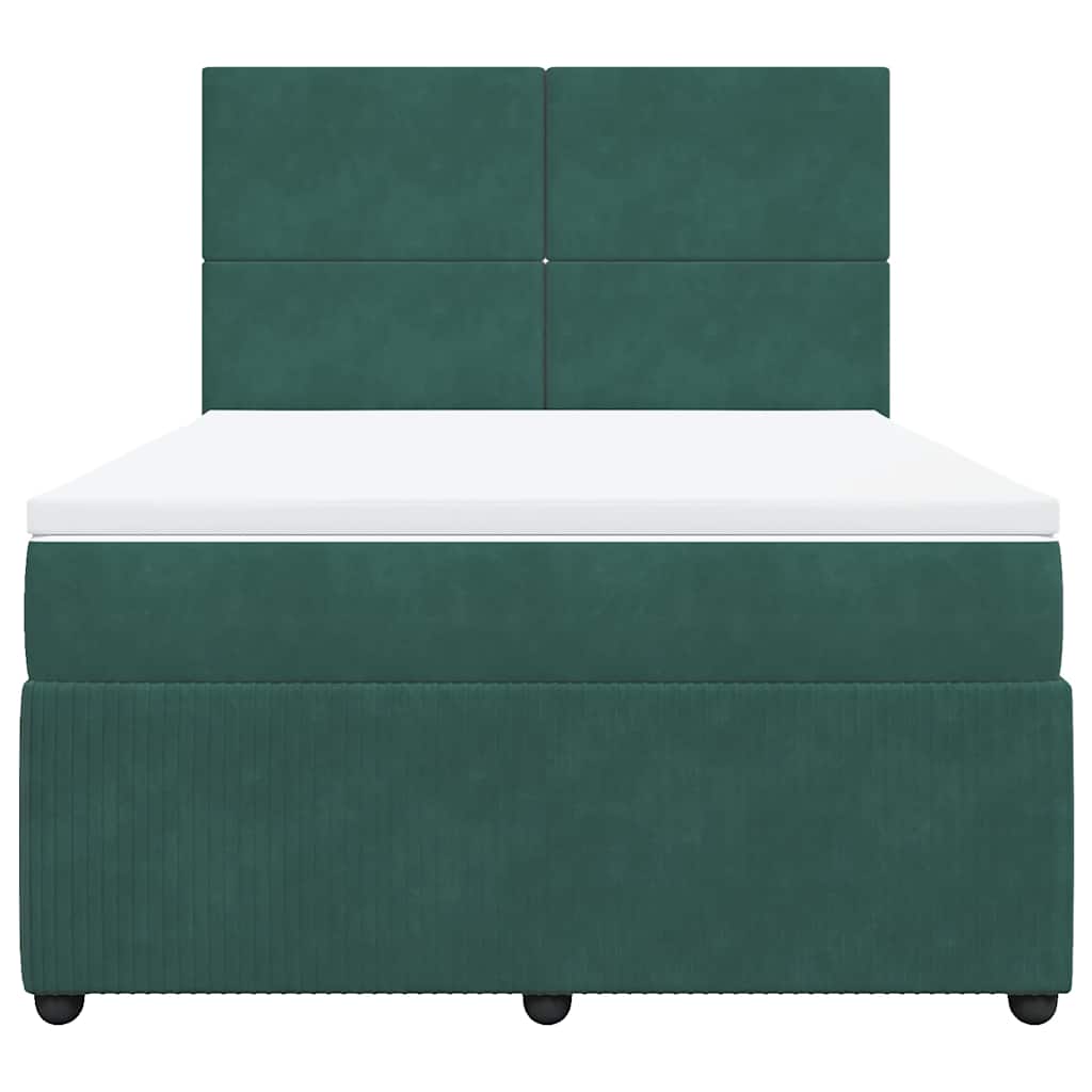 Sommier à lattes de lit et matelas Vert foncé 140x190cm Velours - XIOS