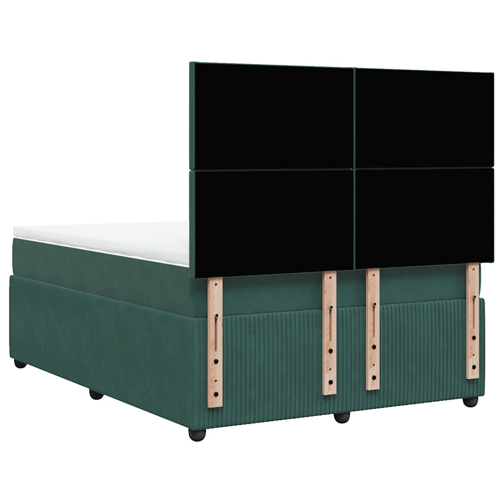 Sommier à lattes de lit et matelas Vert foncé 140x190cm Velours - XIOS
