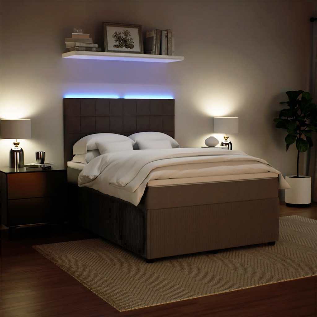 Sommier à lattes de lit et matelas Gris clair 140x190cm Velours - XIOS