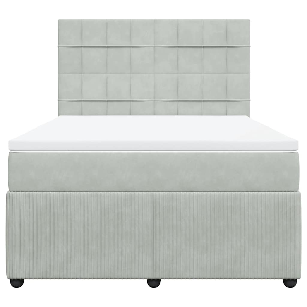 Sommier à lattes de lit et matelas Gris clair 140x190cm Velours - XIOS