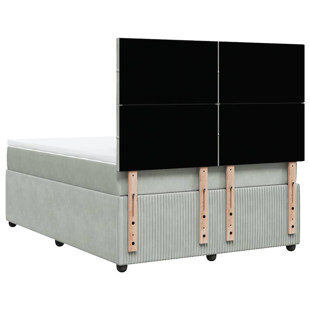 Sommier à lattes de lit et matelas Gris clair 140x190cm Velours - XIOS