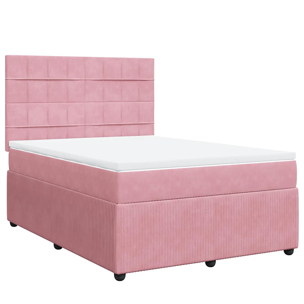 Sommier à lattes de lit avec matelas Rose 140x190 cm Velours - XIOS