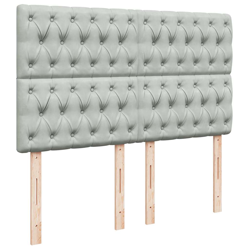 Sommier à lattes de lit et matelas Gris clair 140x190cm Velours - XIOS