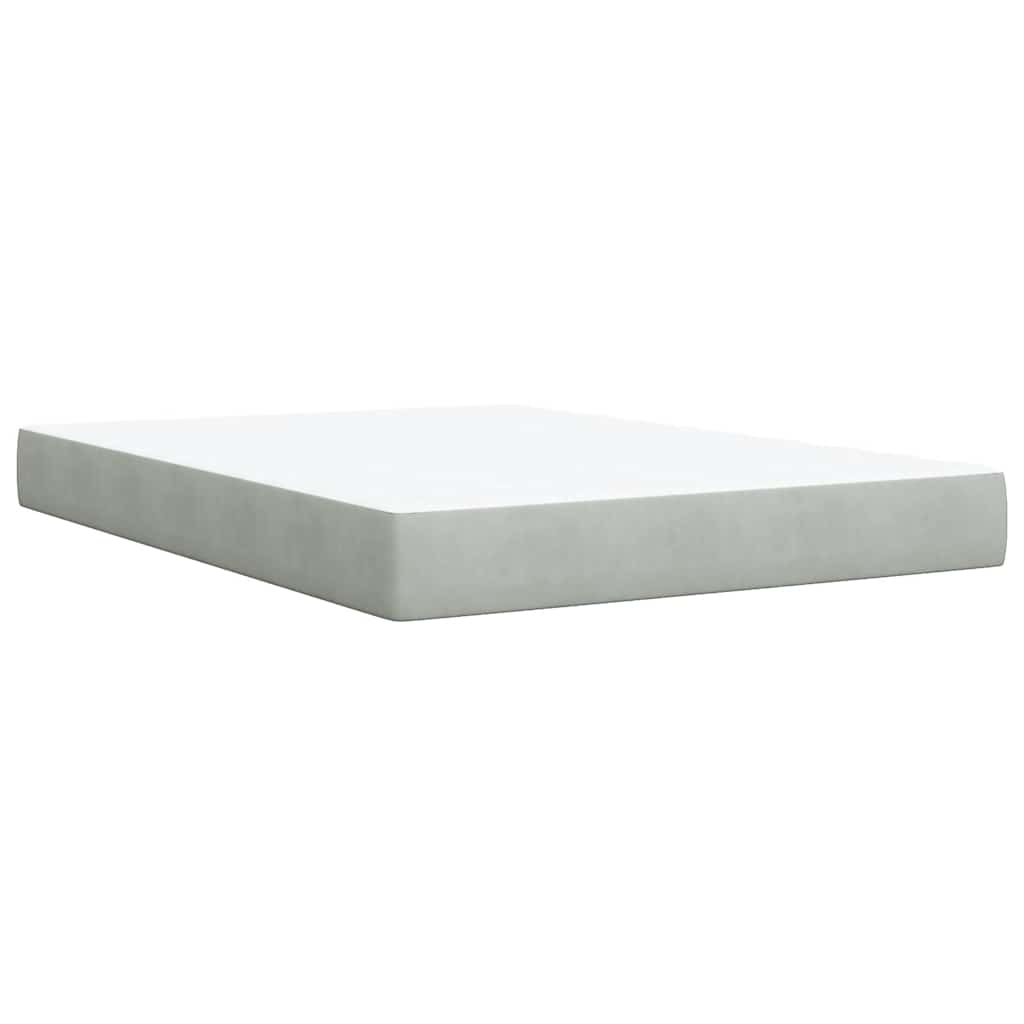 Sommier à lattes de lit et matelas Gris clair 140x190cm Velours - XIOS