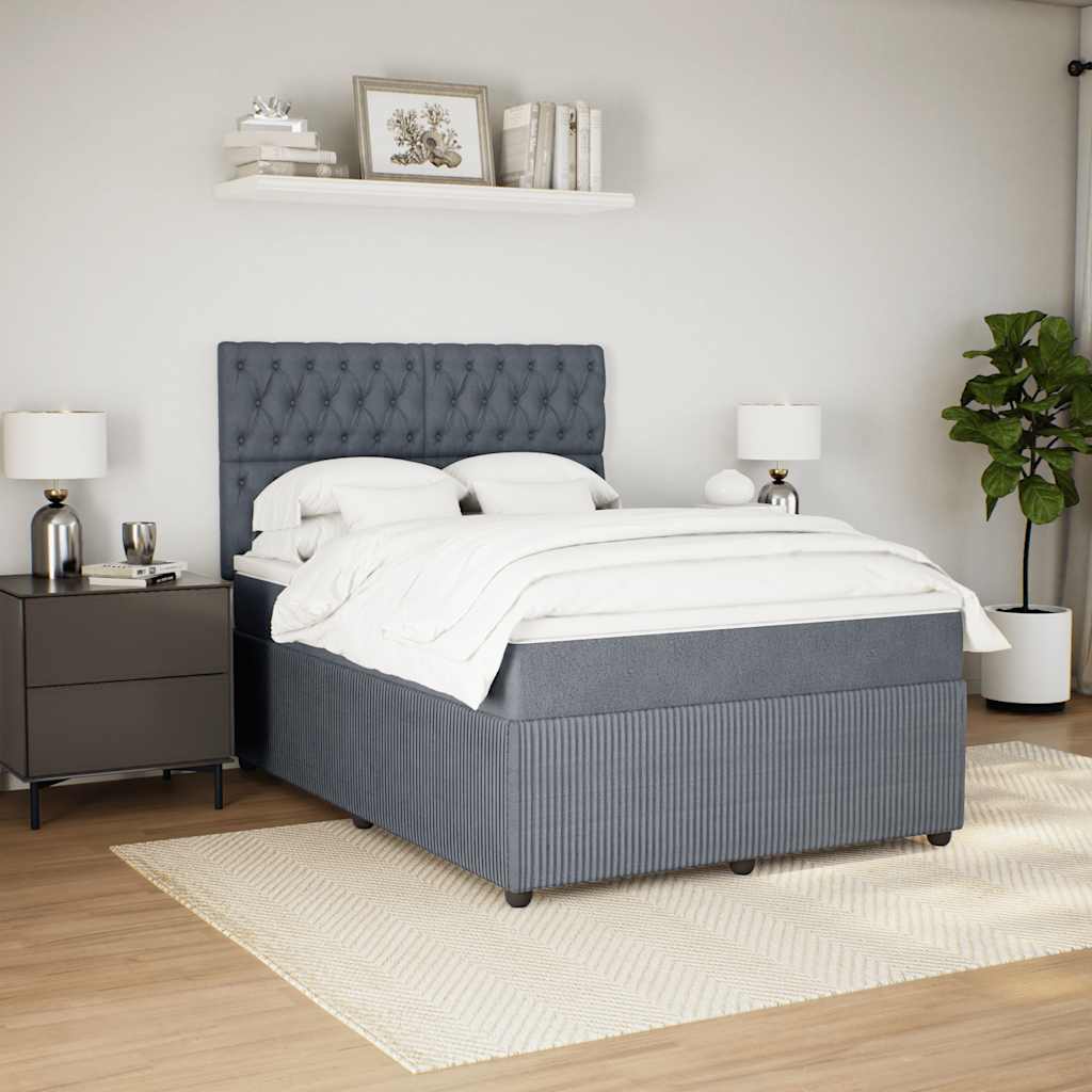 Sommier à lattes de lit et matelas Gris foncé 140x190cm Velours - XIOS