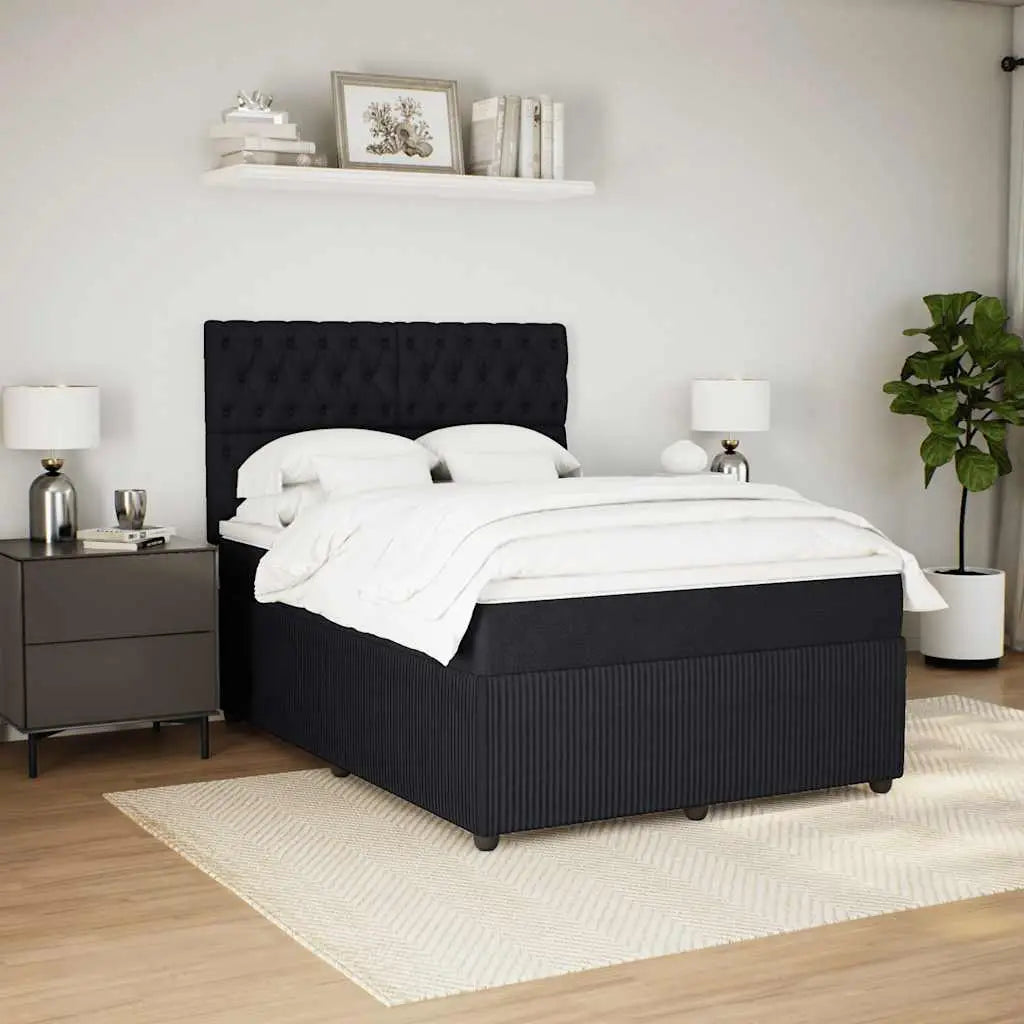 Sommier à lattes de lit avec matelas Noir 140x190 cm Velours - XIOS