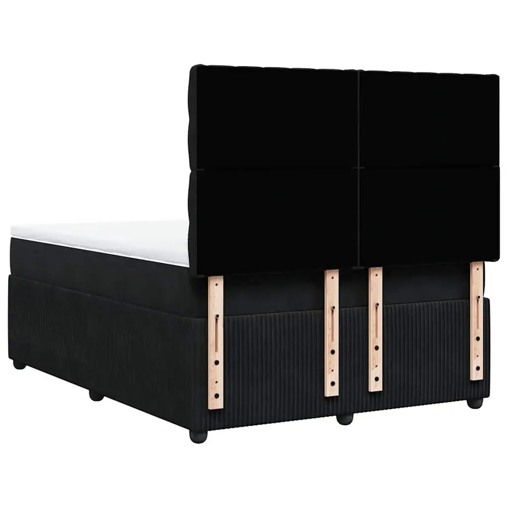 Sommier à lattes de lit avec matelas Noir 140x190 cm Velours - XIOS