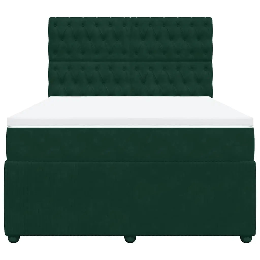 Sommier à lattes de lit et matelas Vert foncé 140x190cm Velours - XIOS