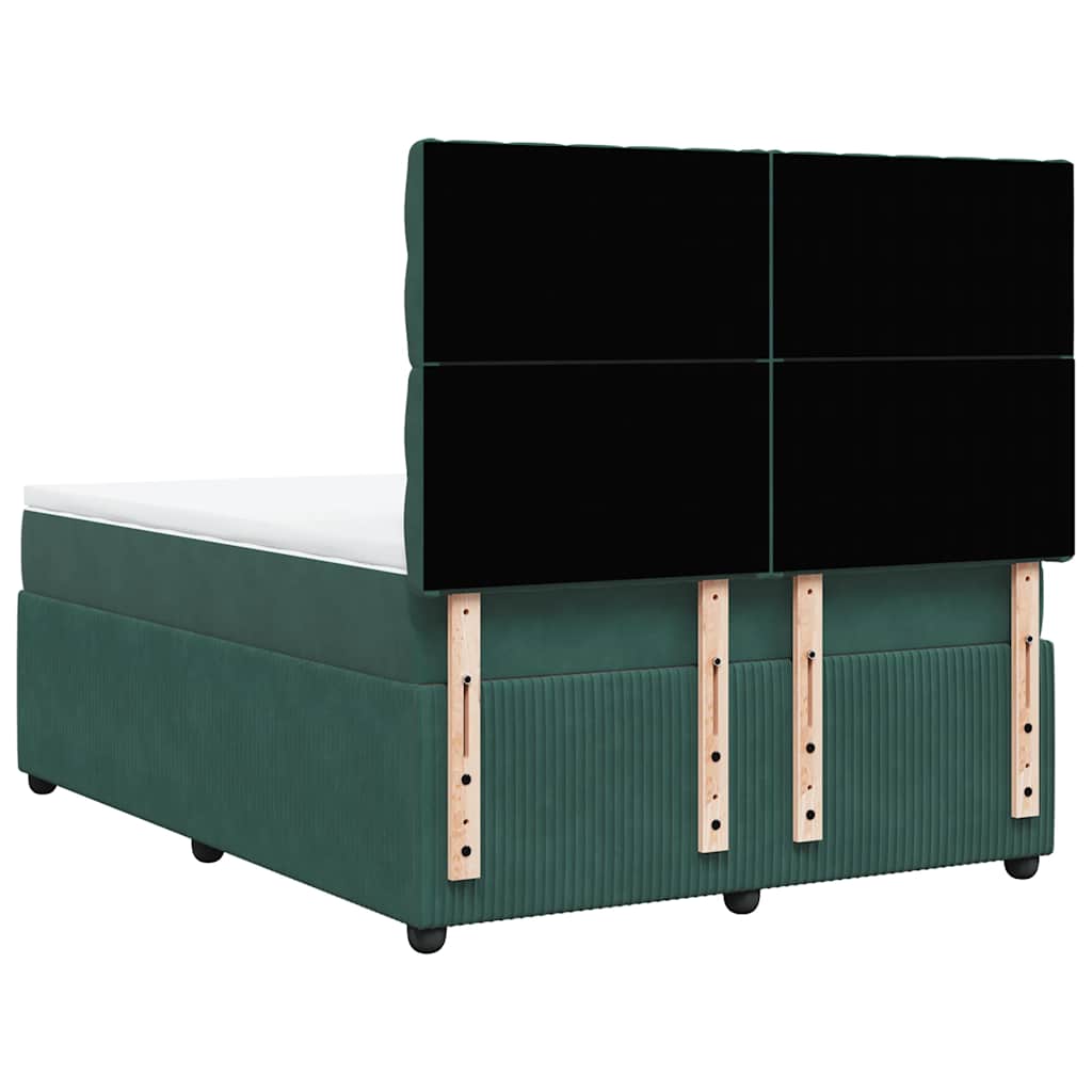 Sommier à lattes de lit et matelas Vert foncé 140x190cm Velours - XIOS