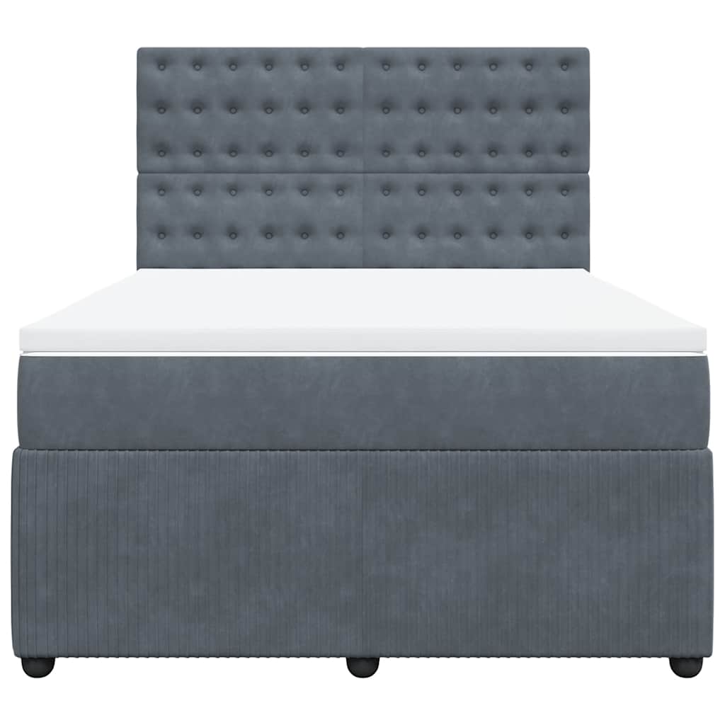 Sommier à lattes de lit et matelas Gris foncé 140x190cm Velours - XIOS