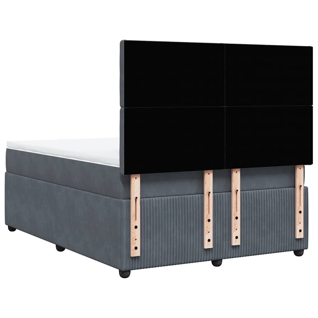 Sommier à lattes de lit et matelas Gris foncé 140x190cm Velours - XIOS