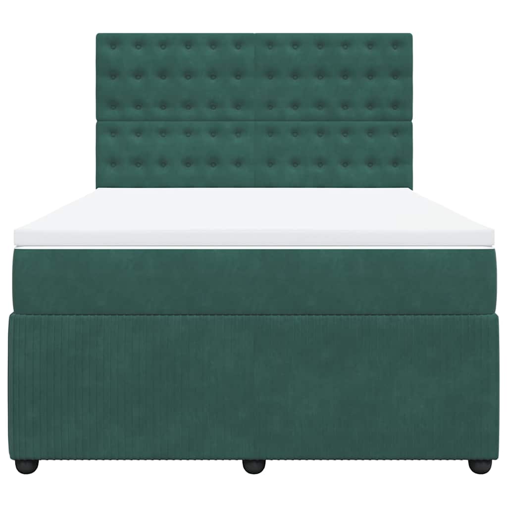 Sommier à lattes de lit et matelas Vert foncé 140x190cm Velours - XIOS