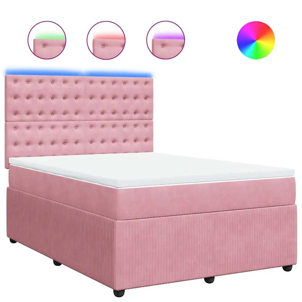 Sommier à lattes de lit avec matelas Rose 140x190 cm Velours - XIOS