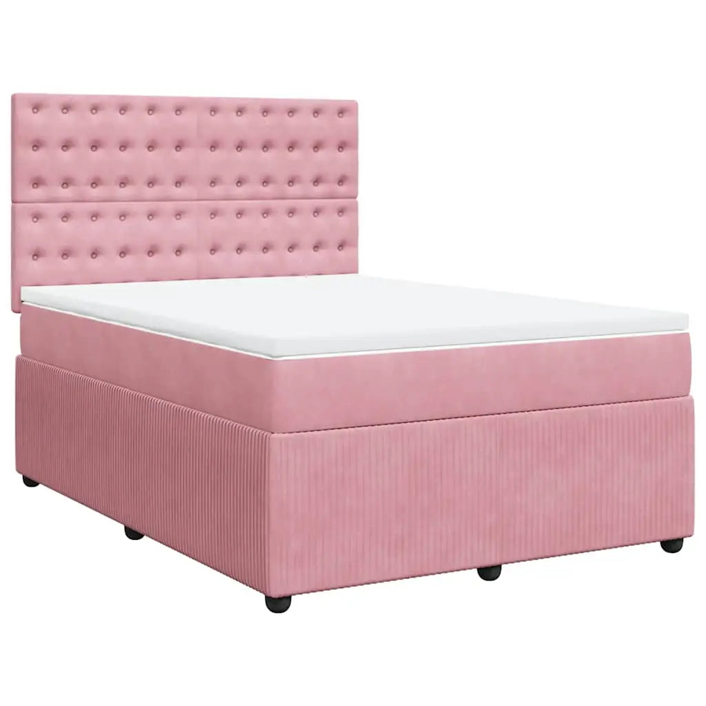 Sommier à lattes de lit avec matelas Rose 140x190 cm Velours - XIOS